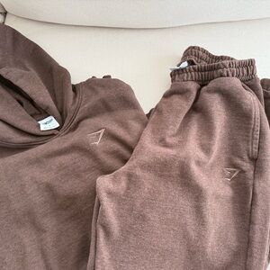 Gymshark Rest Day Sweats- Hoodie and Joggers in Cozy Brown Marl